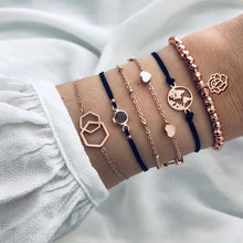 Load image into Gallery viewer, Boho Rose Map Bracelets &amp; Bangles for Women Bohemian Round Beaded Charm Bracelet Set Fashion Multilayer Accessories 2019 Bijoux